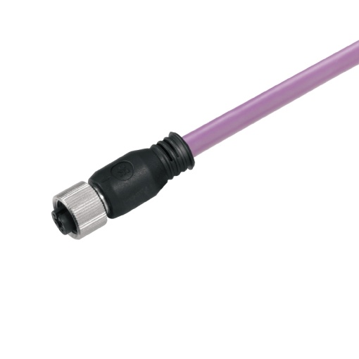 Copper data cable Assembled, One end without connector, Number of poles 2, Cable length 1.5 m, Female socket, straight
