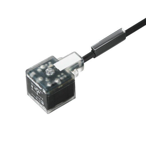 Valve cable assembled, One end without connector - valve plug, Design A 18 mm, Cable length 5 m, PUR, grey