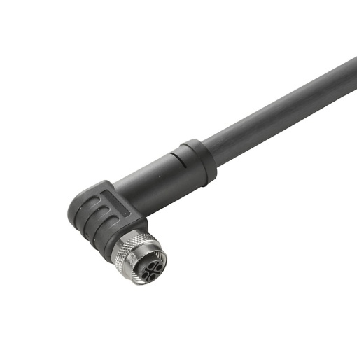 Sensor-actuator Cable, M12, Number of poles 4, 5 m, Socket, angled, LED No, Shielded No