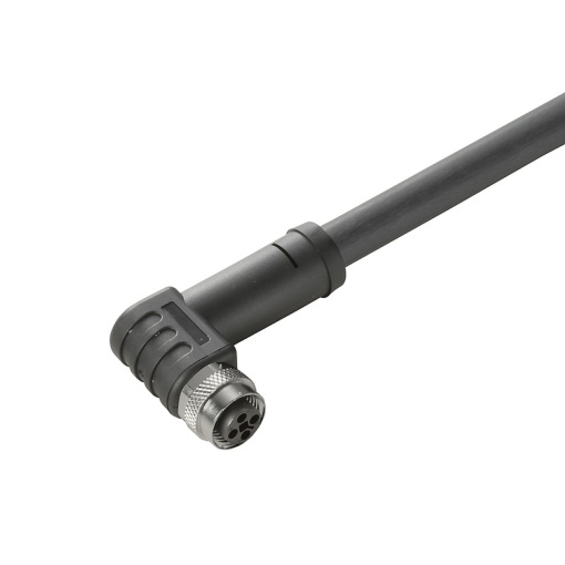 Sensor-actuator Cable, M12, Number of poles 4, 5 m, Socket, angled, LED No, Shielded No