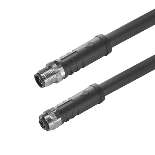 Sensor-actuator Cable, M12  M12, Number of poles 4, 1.5 m, pin, straight - socket, straight, LED No, Shielded No