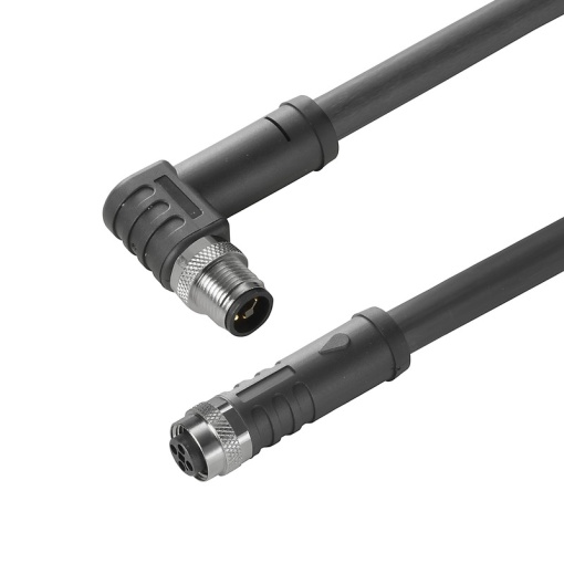 Sensor-actuator Cable, M12  M12, Number of poles 4, 1.5 m, pin, angled - bush straight, LED , Shielded No