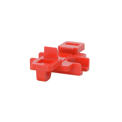 Mounting foot for mounting rail, red, Aluminium, Brass coloured, Miscellaneous, traffic red, PA 66, M 16, Width 10 mm
