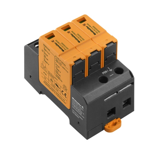 Surge arrester AC Type 2, Mains voltage 400 V  690 V, Low voltage network TN-C, IT without N, Number of poles 3