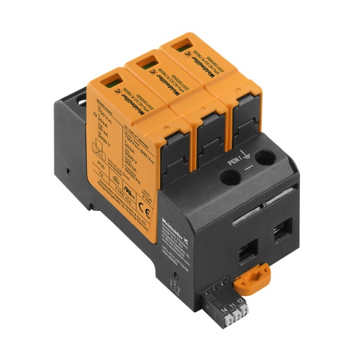 Surge arrester AC Type 2, Mains voltage 400 V  690 V, Low voltage network TN-C, IT without N, Number of poles 3