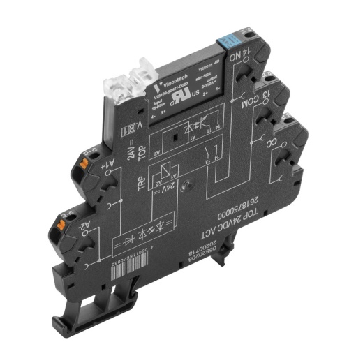 Solid-state relay, 24 V DC 20 %, Free-wheeling diode, Reverse polarity protection, 3...33 V DC, 2 A, PUSH IN