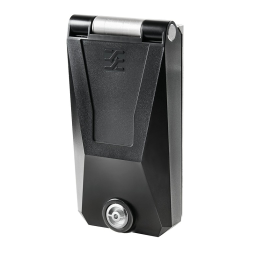 Component housing, Single frame, Metal cover, Lockable with cabinet key Daimler lock, Colour black similar to RAL 9005, IP65, in closed state