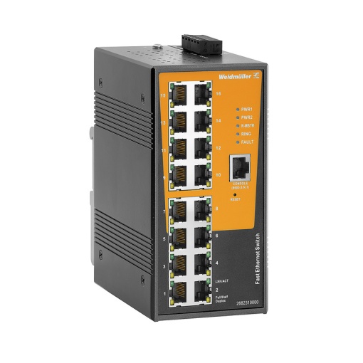 Network switch, managed, Fast Ethernet, 16x RJ45, -40 C...75 C, IP30