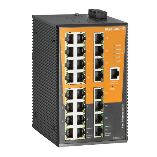 Network switch, managed, Fast Ethernet, 24x RJ45, -40 C...75 C, IP30