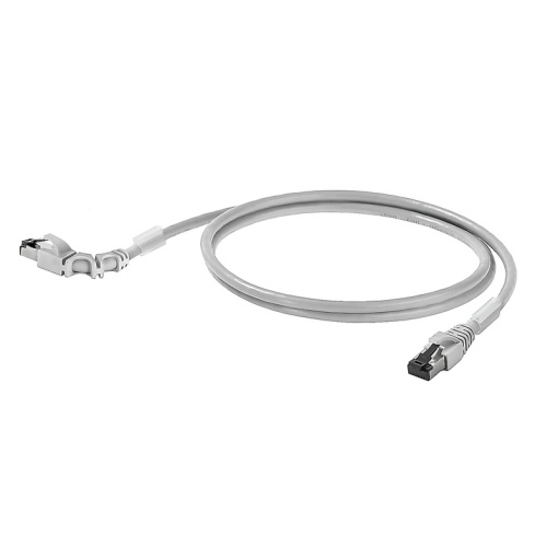Ethernet Patchcable, RJ45 IP 20, RJ45 IP 20, Angled 90 right, Number of poles 8, 1.2 m