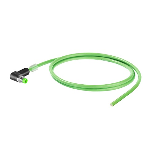 PROFINET Cable assembled, M8 D-code - IP67 angeled pin, Open, Number of poles 4, Length 1.5 m