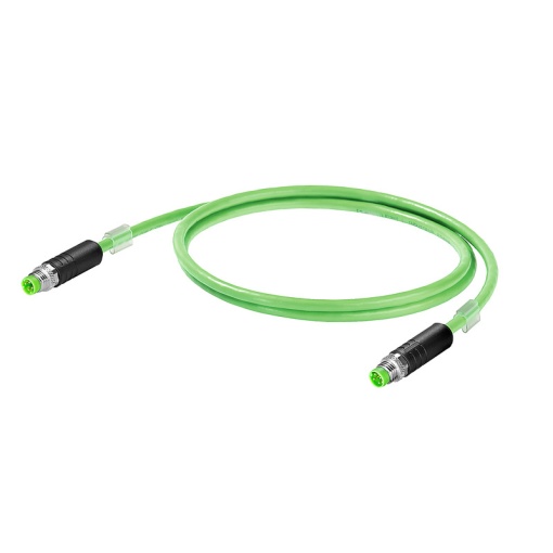 PROFINET Cable assembled, M8 D-code - IP67 straight pin, M8 D-code - IP67 straight pin, Number of poles 4, Length 5 m