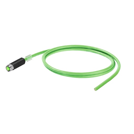 PROFINET Cable assembled, M8 D-code - IP67 straight socket, Open, Number of poles 4, Length 1.5 m