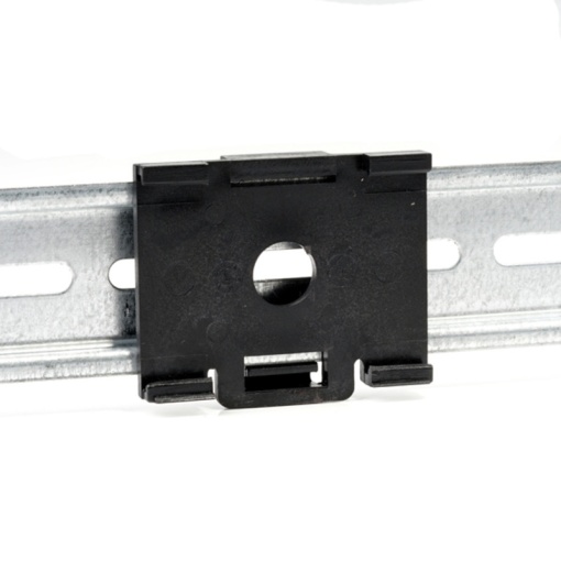 Mounting foot for mounting rail, black, Plastic, Width 30 mm