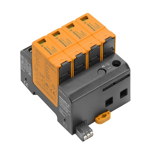 Surge arrester AC Type 2, Mains voltage 230 V  400 V, Low voltage network TN-C-S, TN-S, Number of poles 4