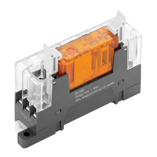 Relay module, 24 V DC 10 %, Green LED, 2 NC and 2 NO contacts forcibily guided EN 61810-3 type A AgSnO gold-plated , 250 V AC, 6 A, Screw connect