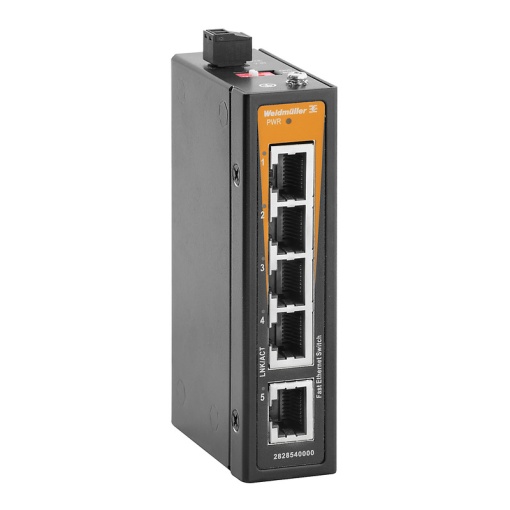 Network switch, unmanaged, Fast Ethernet, 5x RJ45, -40 C...75 C, IP40