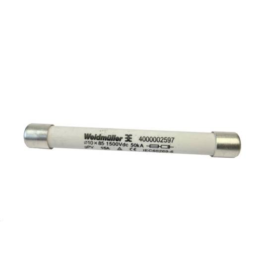 Cylindrical fuse cartridge, Photovoltaics, 1500 , 10 mm x 85 mm, 16 A, 10 x 85 mm, gPV, 15 A