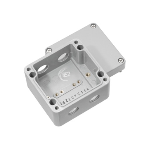 Plastic housing, Klippon POK polyester empty enclosure, 80 x 75 x 56.5 mm, Glass fibre-reinforced polyester, untreated, polished, Silver grey