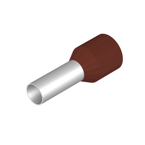 Wire end ferrule, 10 mm², Stripping length 15 mm, Colour brown, Insulation Available