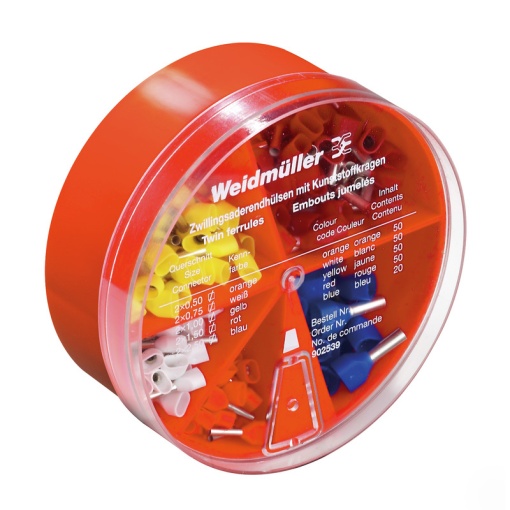 Wire end ferrule, Colour red, Insulation Available