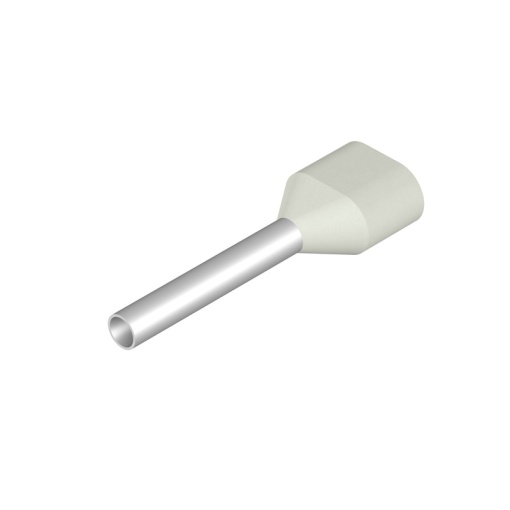 Wire end ferrule, 0.75 mm², Stripping length 15 mm, Colour white, Insulation Available