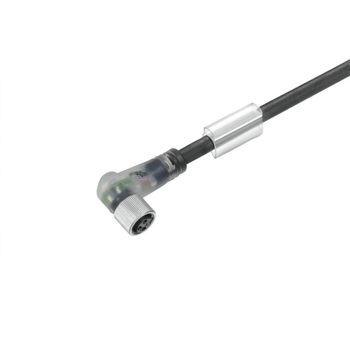 Sensor-actuator Cable, M8, Number of poles 3, 2 m, Socket, angled, LED Yes, Shielded No