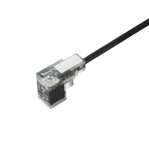 Valve cable assembled, One end without connector - valve plug, DIN design C 8 mm, Cable length 20 m, PUR, black