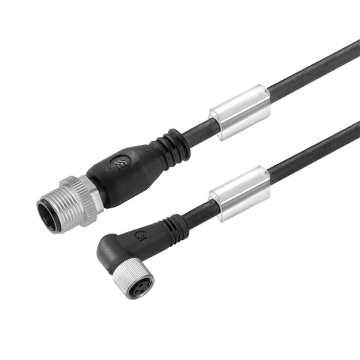 Sensor-actuator Cable, M12  M8, Number of poles 3, 0.3 m, pin, straight - socket, 90, LED No, Shielded No
