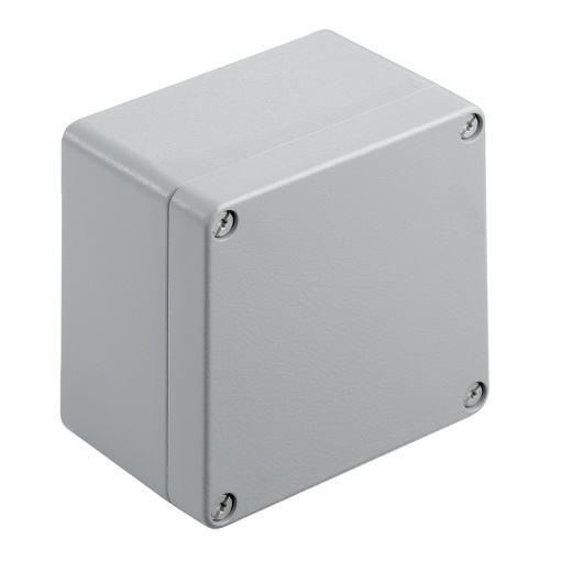 Metal housing, Width 122 mm, Height 120 mm, Depth 81 mm, Powder-coated, textured, Flange plate No, Aluminium AlSi12