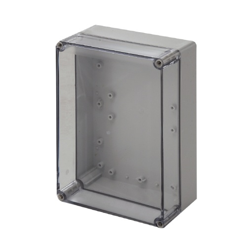 Plastic housing, MPC polycarbonate empty enclosure, 250 x 175 x 100 mm, Polycarbonate, untreated, Light Grey, Transparent