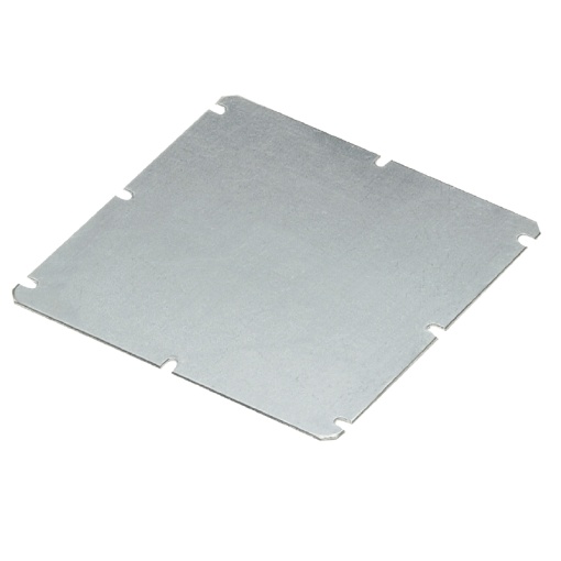 Mounting plate Housing, MPC polycarbonate empty enclosure, Mounting plate, 148 x 148 x 1.5 mm, Sheet steel, galvanized, galvanized