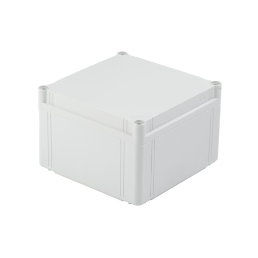 Plastic housing, FPC polycarbonate empty enclosure, 200 x 200 x 132 mm, Polycarbonate, untreated, Light Grey