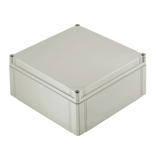 Plastic housing, FPC polycarbonate empty enclosure, 300 x 300 x 132 mm, Polycarbonate, untreated, Light Grey