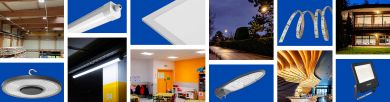 Luminárias Opple instaladas em projeto de iluminação profissional