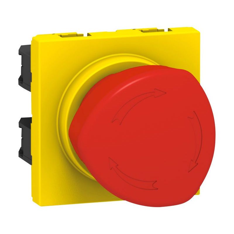 Mosaic - Botoneira de emergência -1/4 de volta - 2 módulos - Vermelho/amarelo