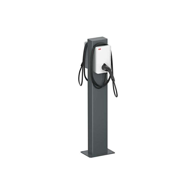 TAC rectangular pedestal Terra AC rectangular metal pedestal for 1 or 2 chargers, back to back, freestanding, including base plate