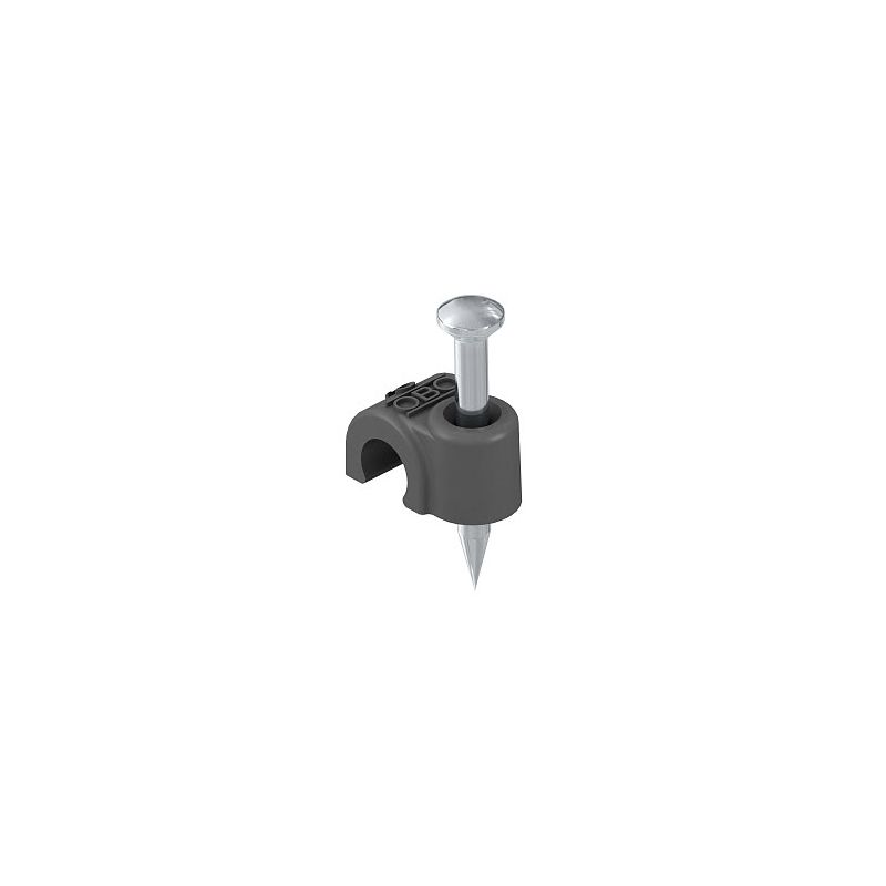 Abraçadeira de prego ISO 10mm, L25, PP, preto, 9005 
