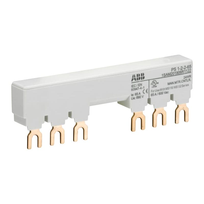 PS1-2-2-65 3-phase busbar for 2 MS116 / MS132 with 2 HK/SK, Ie=65A