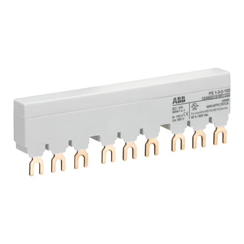 PS1-3-0-100 3-phase busbar for 3 MS116 / MS132, Ie=100A