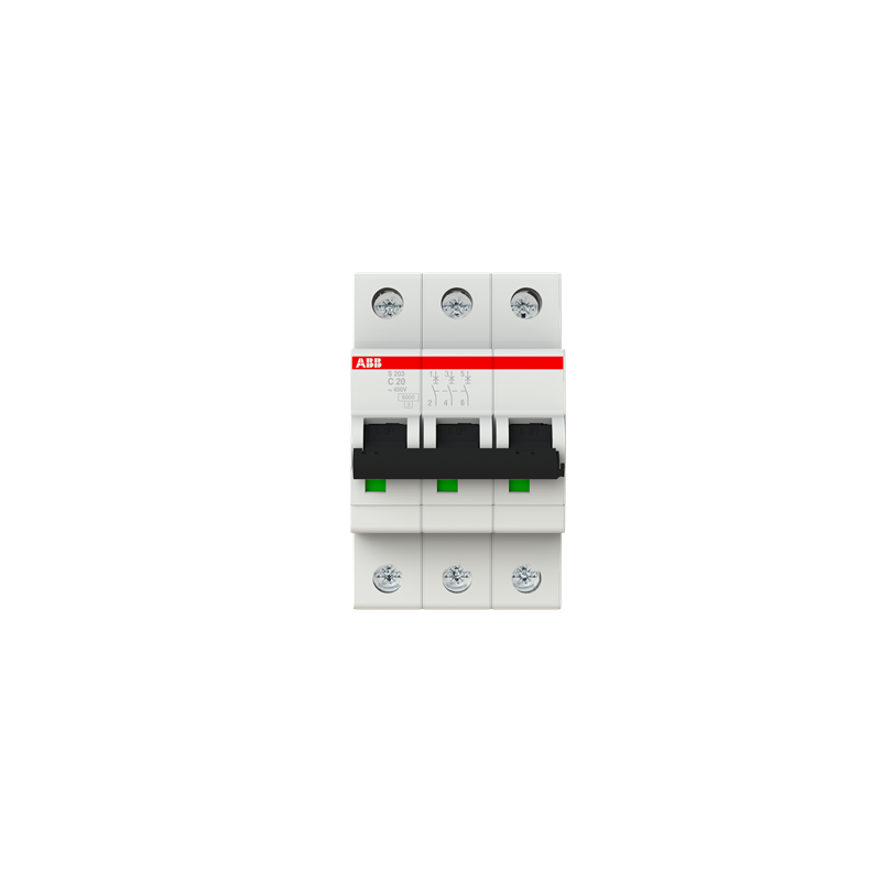S203-C 20 Mini Circuit Breaker C-Char.,6kA,20A,3P