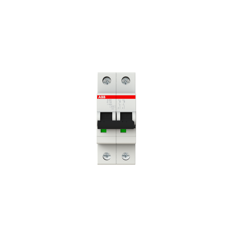 S202-C 10 Mini Circuit Breaker C-Char.,6kA,10A,2P