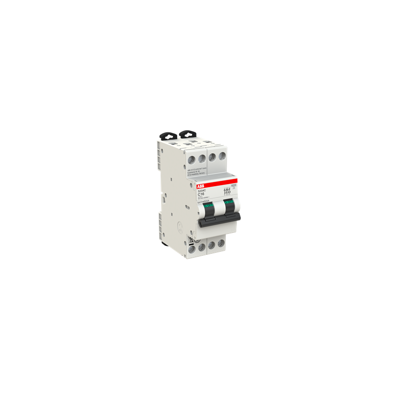 S204CL-C2 Miniature Circuit Breaker C-char.,4.5kA, 2A, 4P 2M