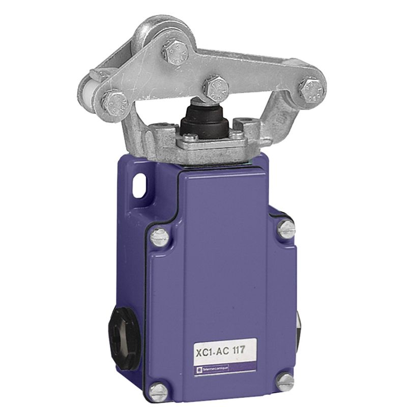 Limit switch, Limit switches XC Standard, XC1AC, reinforced roller lever, 2NC, simultaneous
