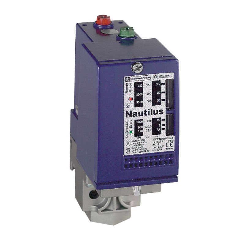 Electromechanical pressure sensor, Pressure sensors XM, switch XMLC 160 bar, adjustable scale 2 thresholds, 2 C/O