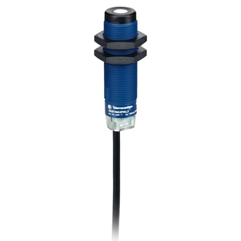 ultrasonic sensor cylindrical M18 - Sn 0.5 m - NO - cable 2m