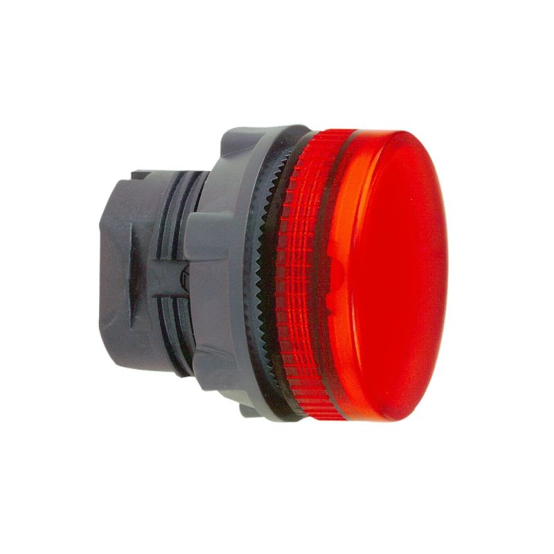 cabeça sinalizadora - Ø 22 - redonda - lente estriada vermelha