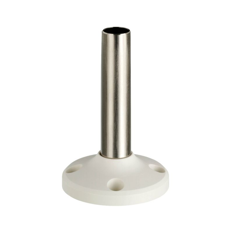 tubo de suporte com base de fixação l=100 mm - alumínio branco - XVM