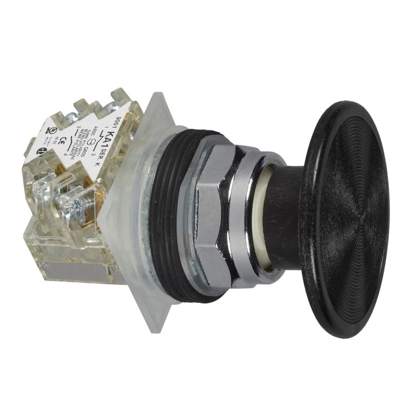botão pressão Ø 30 – aro metálico – cabeça de cogumelo Ø 57 mm - preto - 1 C/O
