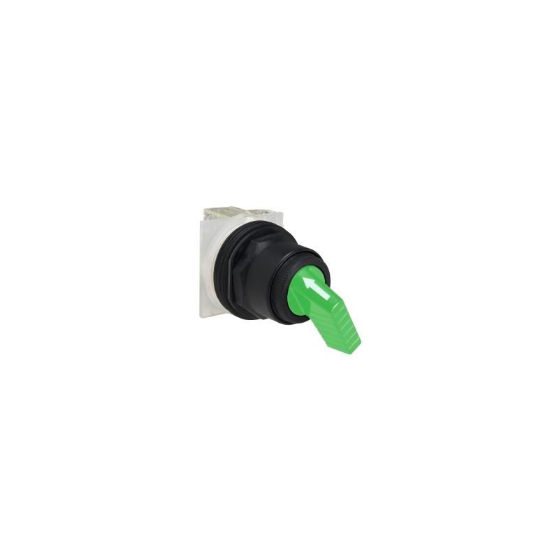 illuminated selector switch Ø 30 - green - 3 positions - stay put